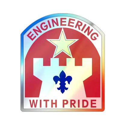 308 Engineer Group (U.S. Army) Holographic STICKER Die-Cut Vinyl Decal 2 Inch Holographic - The Sticker Space
