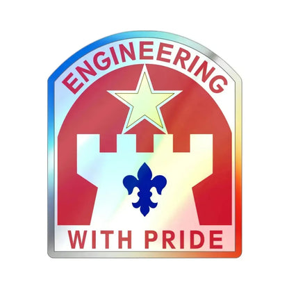 308 Engineer Group (U.S. Army) Holographic STICKER Die-Cut Vinyl Decal - The Sticker Space