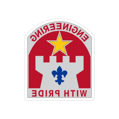 308 Engineer Group (U.S. Army) REVERSE PRINT Transparent Die-Cut STICKER 2 Inch Die-Cut Transparent - The Sticker Space