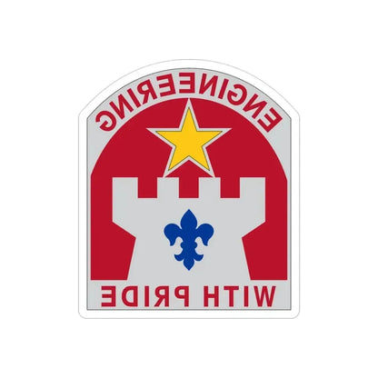 308 Engineer Group (U.S. Army) REVERSE PRINT Transparent Die-Cut STICKER 3 Inch Die-Cut Transparent - The Sticker Space