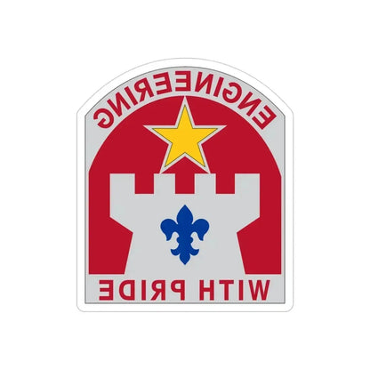 308 Engineer Group (U.S. Army) REVERSE PRINT Transparent Die-Cut STICKER 4 Inch Die-Cut Transparent - The Sticker Space