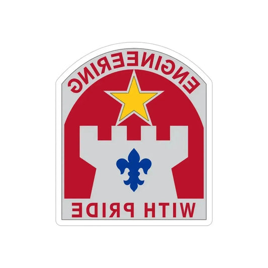 308 Engineer Group (U.S. Army) REVERSE PRINT Transparent Die-Cut STICKER 6 Inch Die-Cut Transparent - The Sticker Space