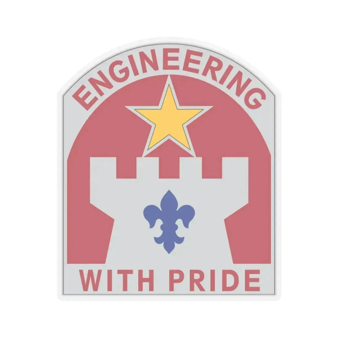 308 Engineer Group (U.S. Army) STICKER Vinyl Kiss-Cut Decal 3 Inch Transparent - The Sticker Space