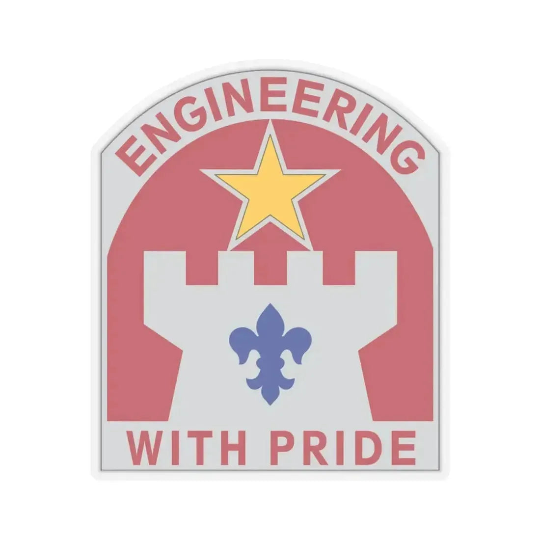 308 Engineer Group (U.S. Army) STICKER Vinyl Kiss-Cut Decal 4 Inch Transparent - The Sticker Space