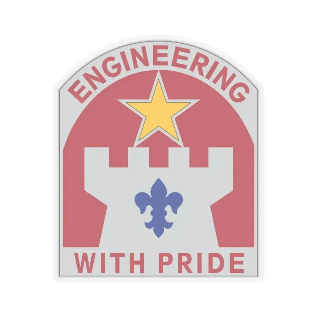 308 Engineer Group (U.S. Army) STICKER Vinyl Kiss-Cut Decal 6 Inch Transparent - The Sticker Space