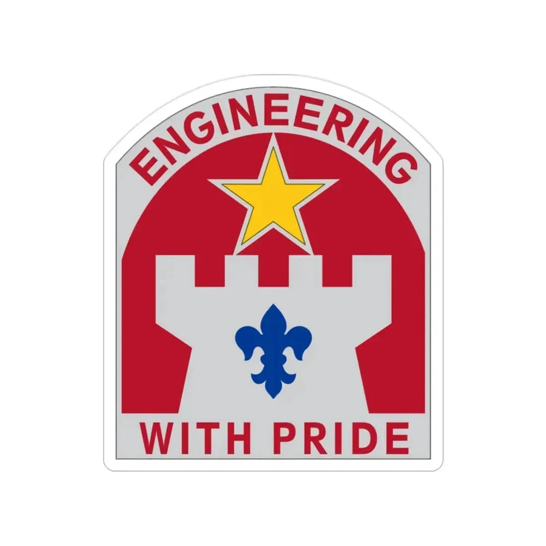 308 Engineer Group (U.S. Army) Transparent STICKER Die-Cut Vinyl Decal 2 Inch - The Sticker Space