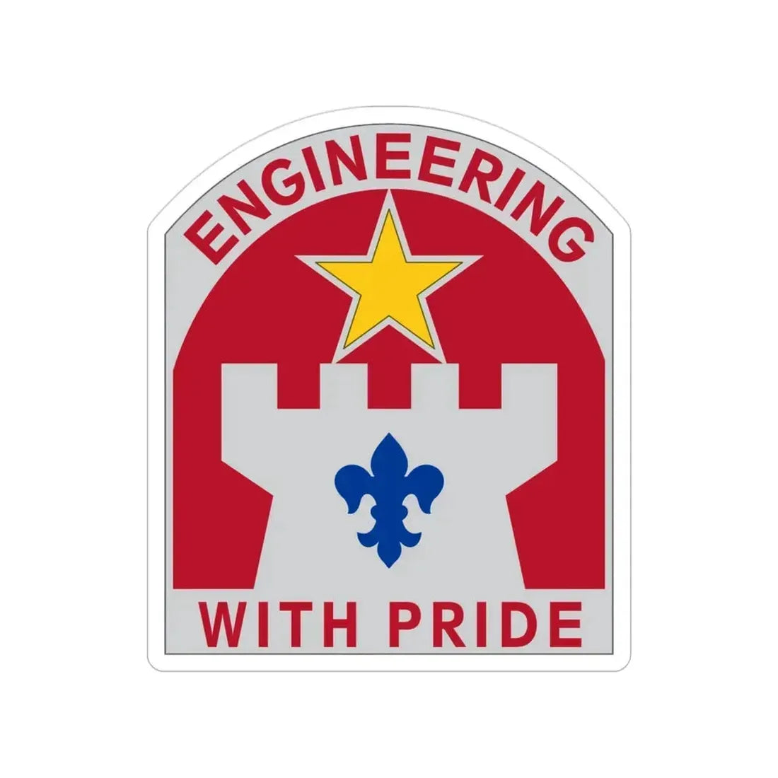 308 Engineer Group (U.S. Army) Transparent STICKER Die-Cut Vinyl Decal 3 Inch - The Sticker Space