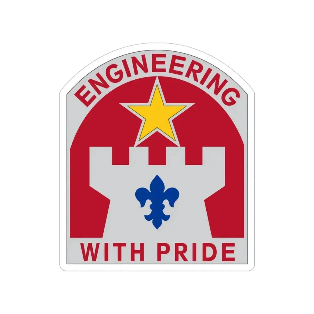 308 Engineer Group (U.S. Army) Transparent STICKER Die-Cut Vinyl Decal 4 Inch - The Sticker Space
