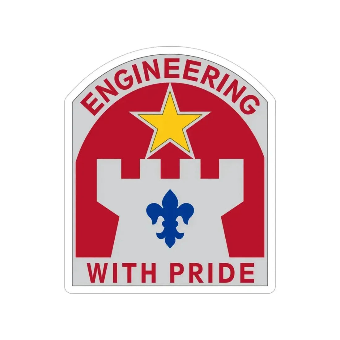 308 Engineer Group (U.S. Army) Transparent STICKER Die-Cut Vinyl Decal 5 Inch - The Sticker Space