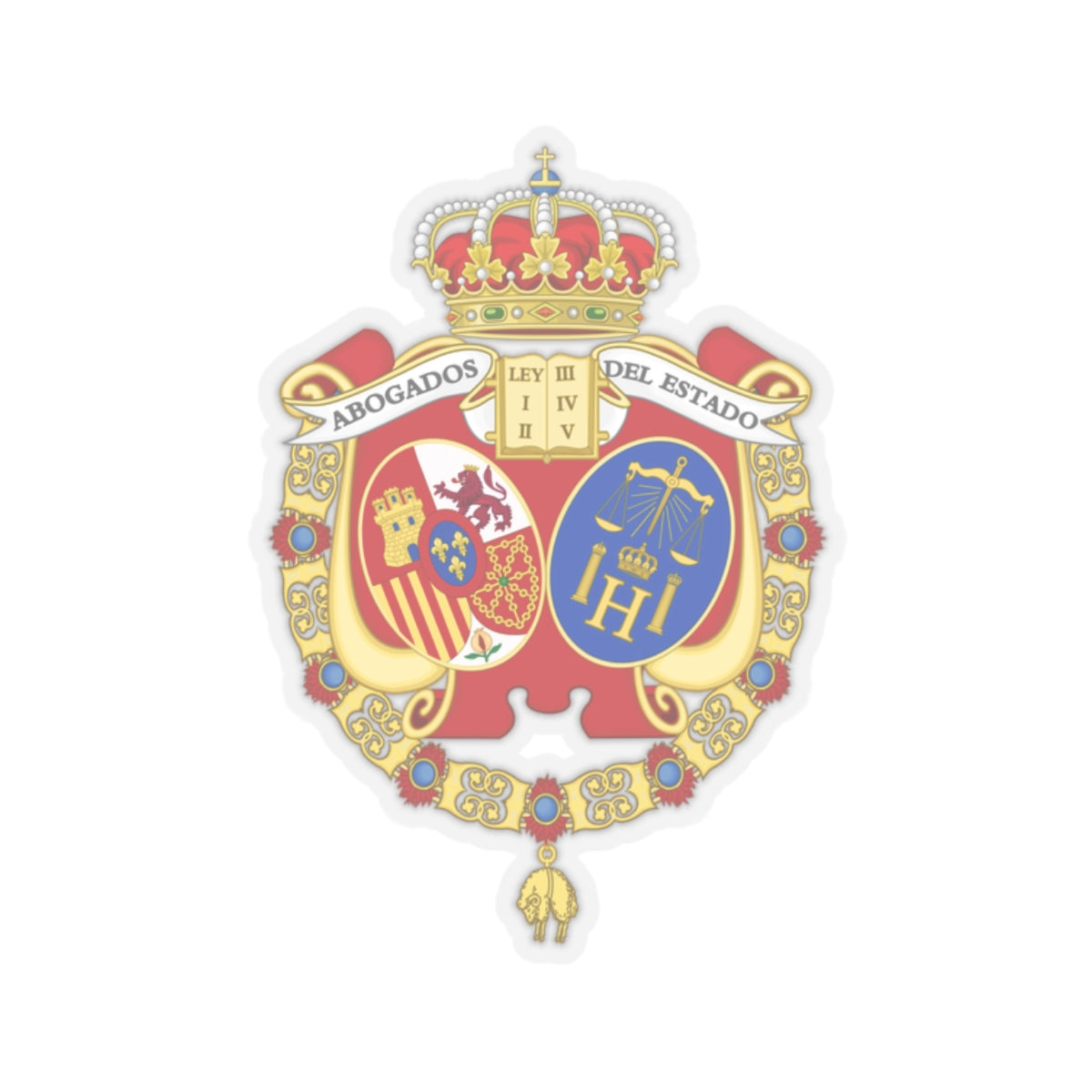 Coat of Arms of the Spanish Legal Representatives of the State - STICKER Vinyl Kiss-Cut Decal