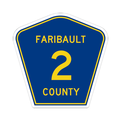 Faribault County Route 2 MN (Minnesota) (Road Sign) STICKER Vinyl Kiss-Cut Decal