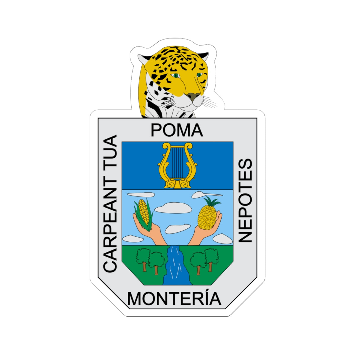 Escudo de Montería (Colombia) (Coat of Arms) STICKER Vinyl Kiss-Cut Decal