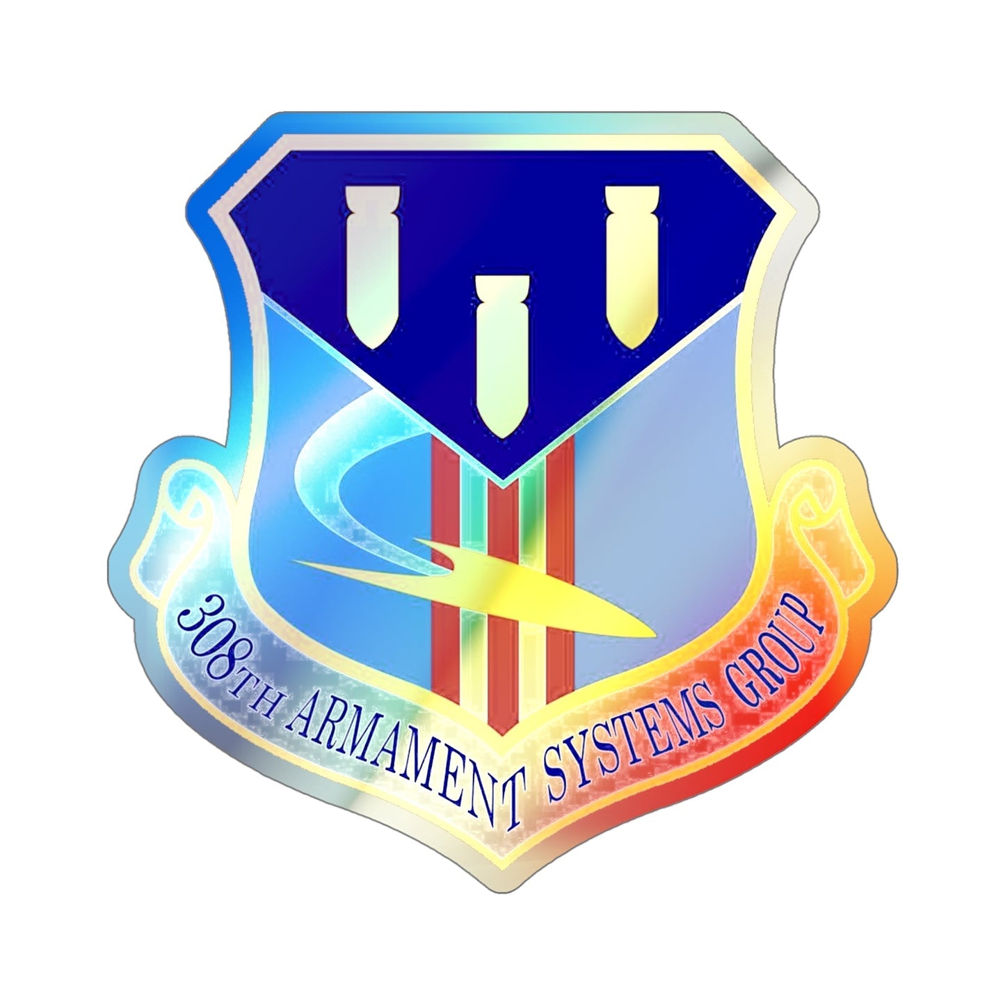 308th Armament Systems Group (U.S. Air Force) Holographic STICKER Die-Cut Vinyl Decal-5 Inch-The Sticker Space