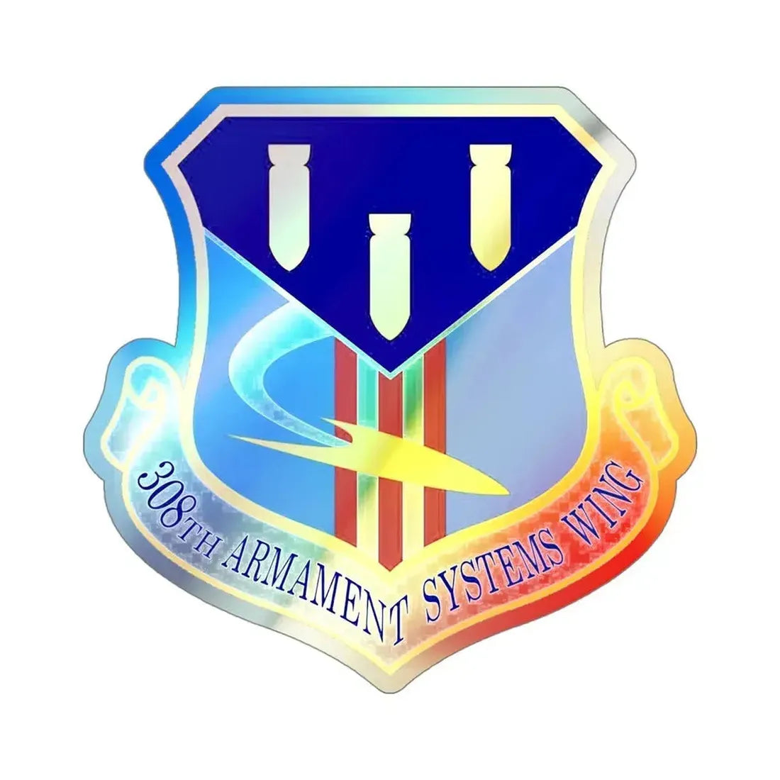 308th Armament Systems Wing (U.S. Air Force) Holographic STICKER Die-Cut Vinyl Decal 4 Inch Holographic - The Sticker Space