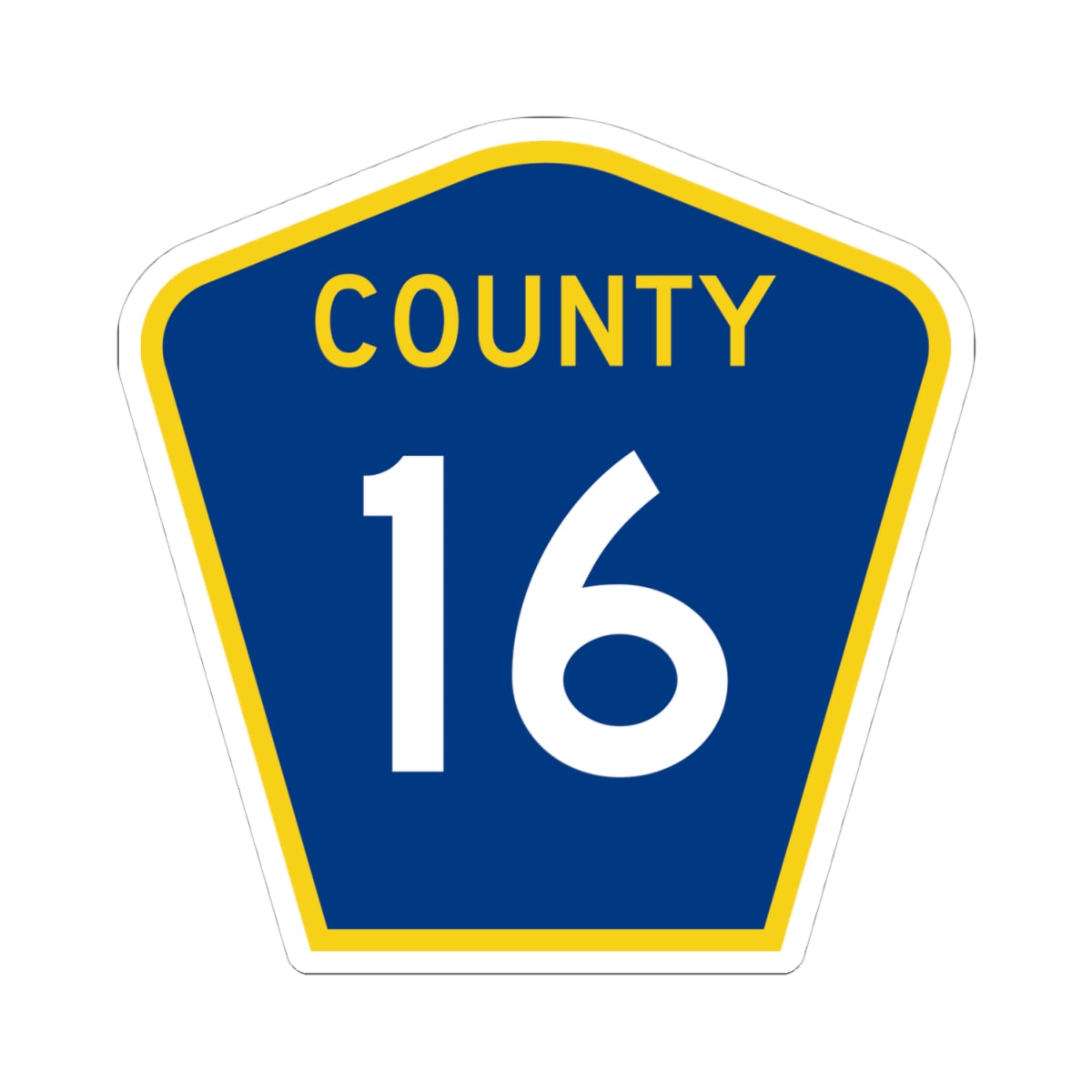 County 16 MN (Minnesota) (Road Sign) STICKER Vinyl Kiss-Cut Decal