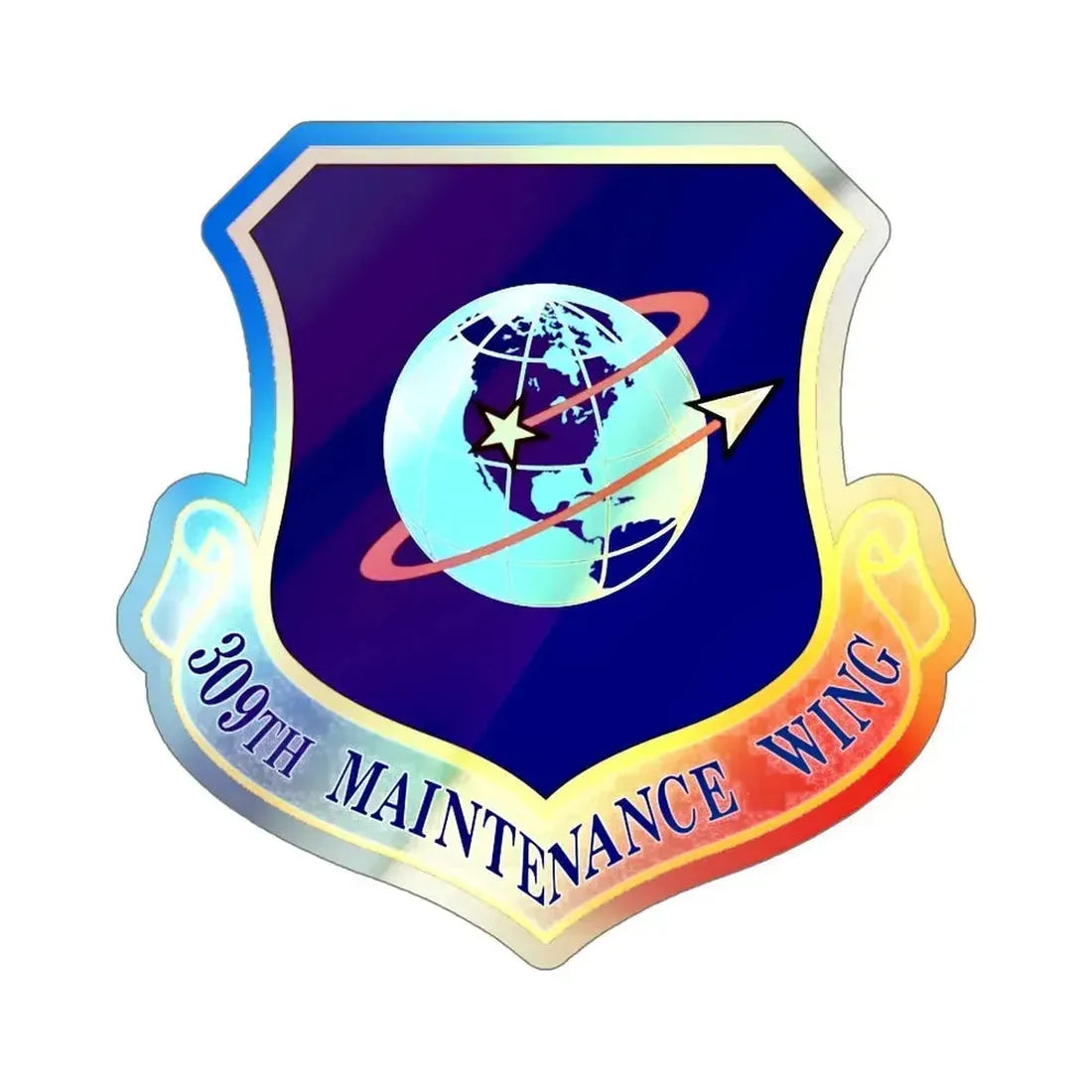 309th Maintenance Wing (U.S. Air Force) Holographic STICKER Die-Cut Vinyl Decal 5 Inch Holographic - The Sticker Space