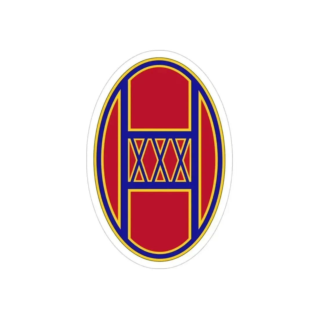 30th Armored Brigade (U.S. Army) REVERSE PRINT Transparent Die-Cut STICKER 4 Inch Die-Cut Transparent - The Sticker Space