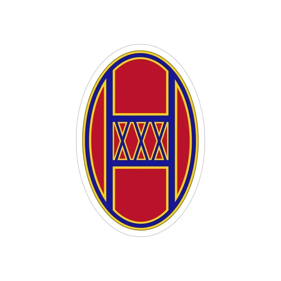 30th Armored Brigade (U.S. Army) REVERSE PRINT Transparent Die-Cut STICKER 5 Inch Die-Cut Transparent - The Sticker Space