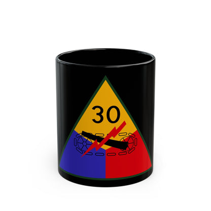 30th Armored Division (U.S. Army) Black Coffee Mug-11oz-The Sticker Space