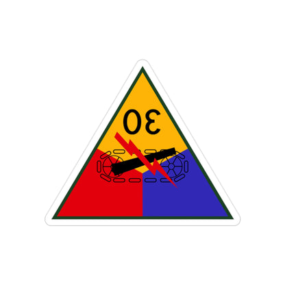 30th Armored Division (U.S. Army) REVERSE PRINT Transparent STICKER-2" × 2"-The Sticker Space