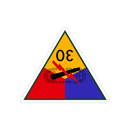 30th Armored Division (U.S. Army) REVERSE PRINT Transparent STICKER-5" × 5"-The Sticker Space