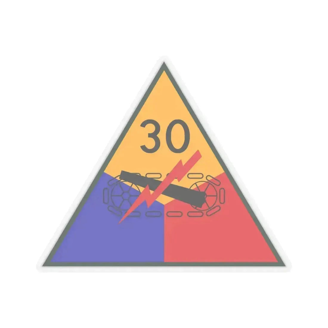 30th Armored Division (U.S. Army) STICKER Vinyl Kiss-Cut Decal 6 Inch Transparent - The Sticker Space
