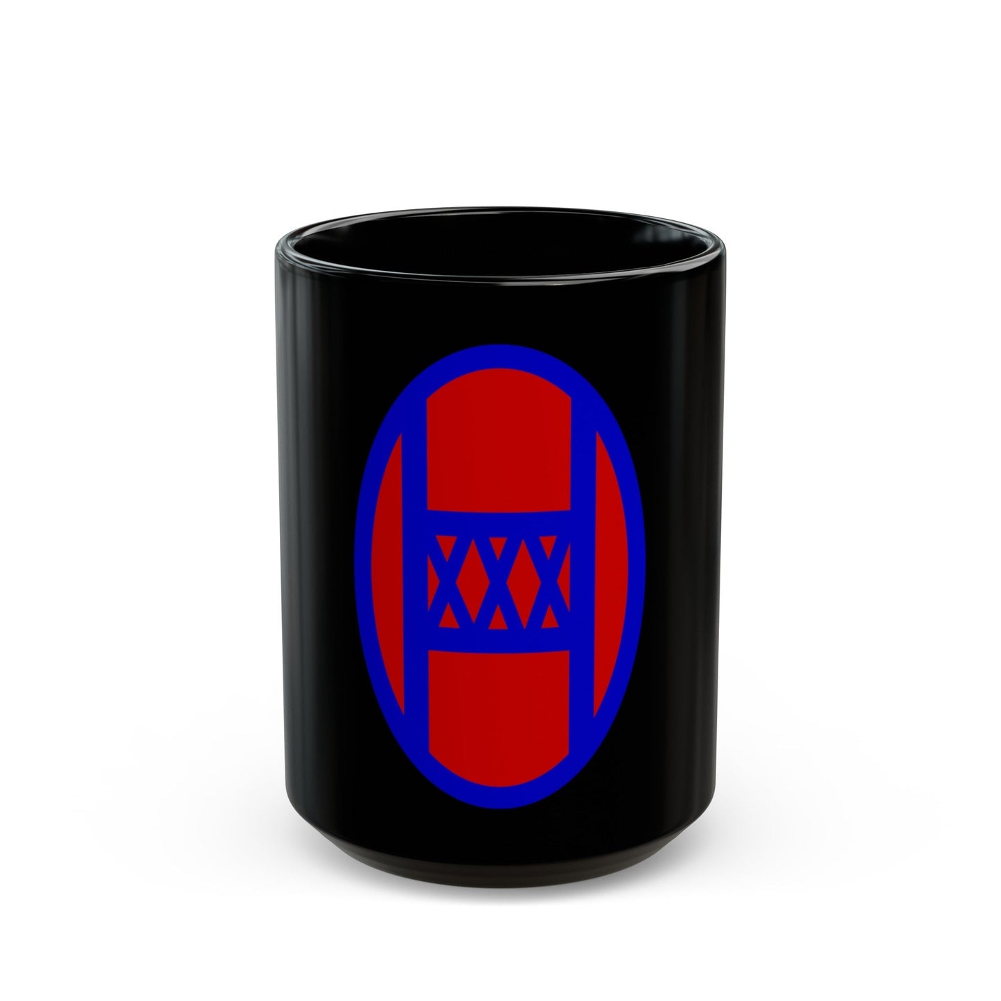 30th Infantry Division SSI (U.S. Army) Black Coffee Mug-15oz-The Sticker Space