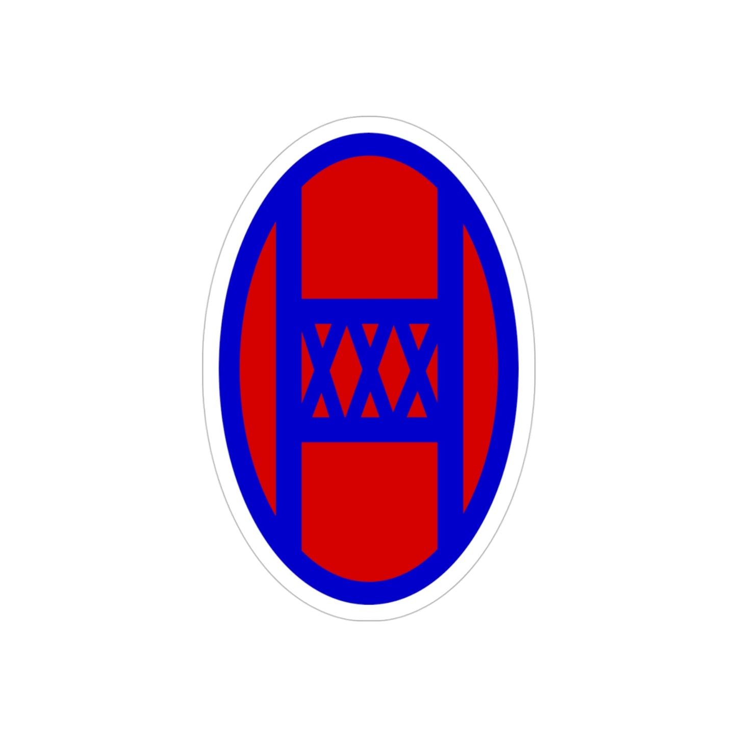 30th Infantry Division SSI (U.S. Army) REVERSE PRINT Transparent STICKER-4 Inch-The Sticker Space