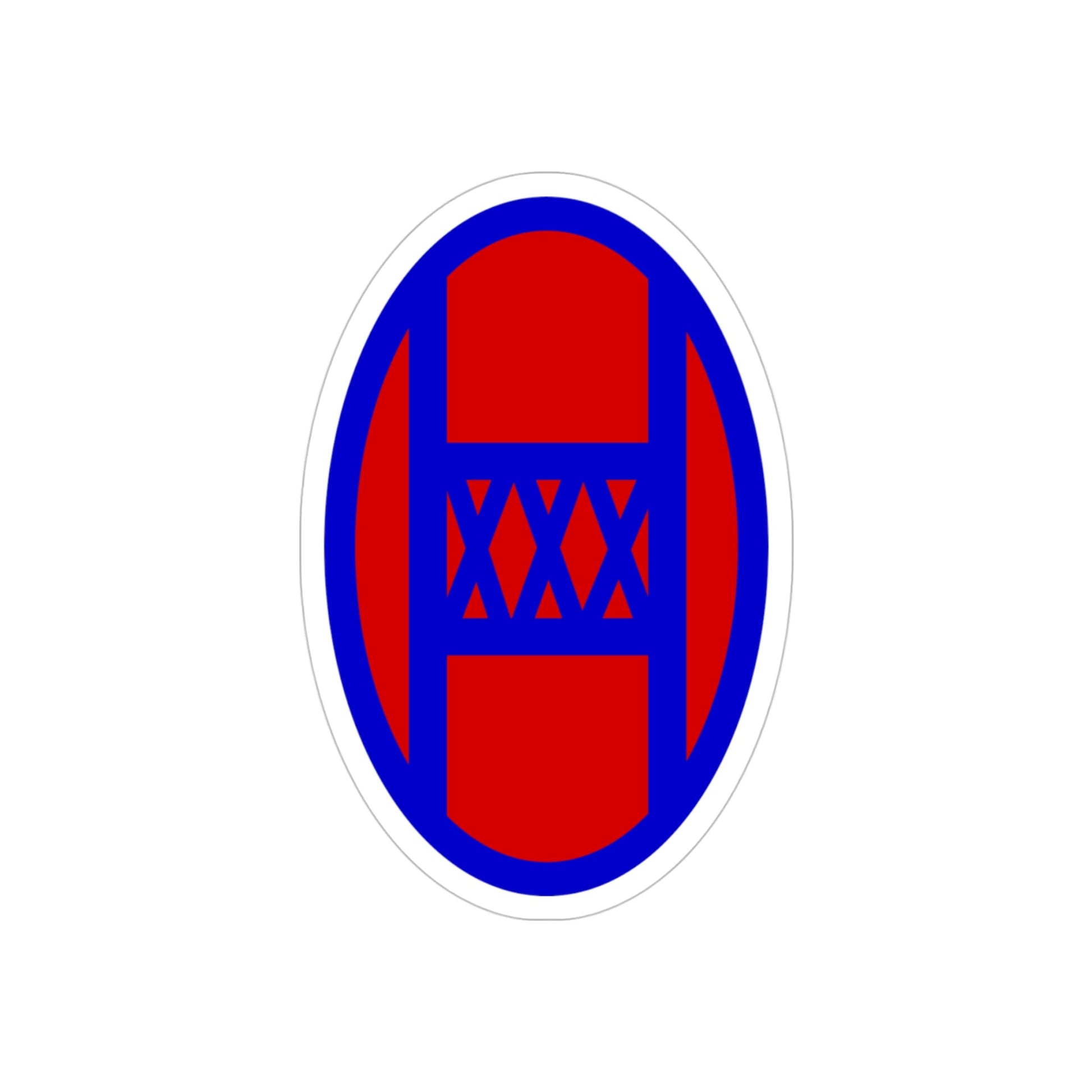 30th Infantry Division SSI (U.S. Army) REVERSE PRINT Transparent STICKER-4 Inch-The Sticker Space