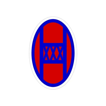 30th Infantry Division SSI (U.S. Army) REVERSE PRINT Transparent Die-Cut STICKER 5 Inch Die-Cut Transparent - The Sticker Space