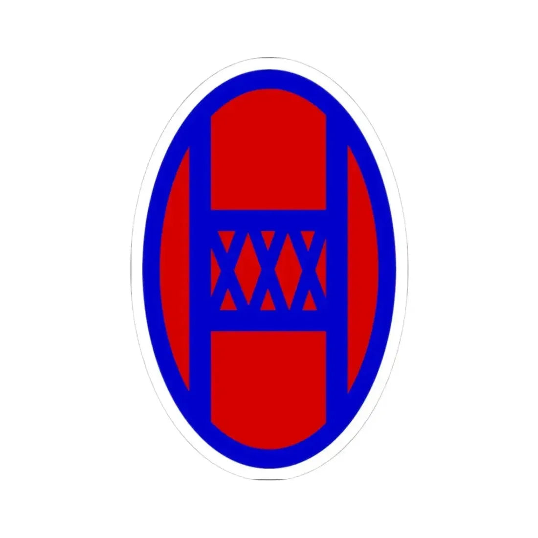 30th Infantry Division SSI (U.S. Army) STICKER Vinyl Kiss-Cut Decal 3 Inch White - The Sticker Space