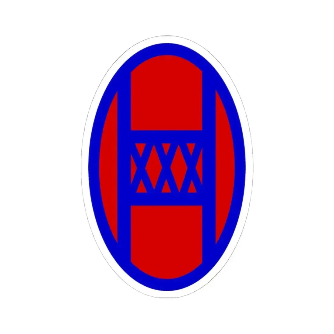 30th Infantry Division SSI (U.S. Army) STICKER Vinyl Kiss-Cut Decal 4 Inch White - The Sticker Space