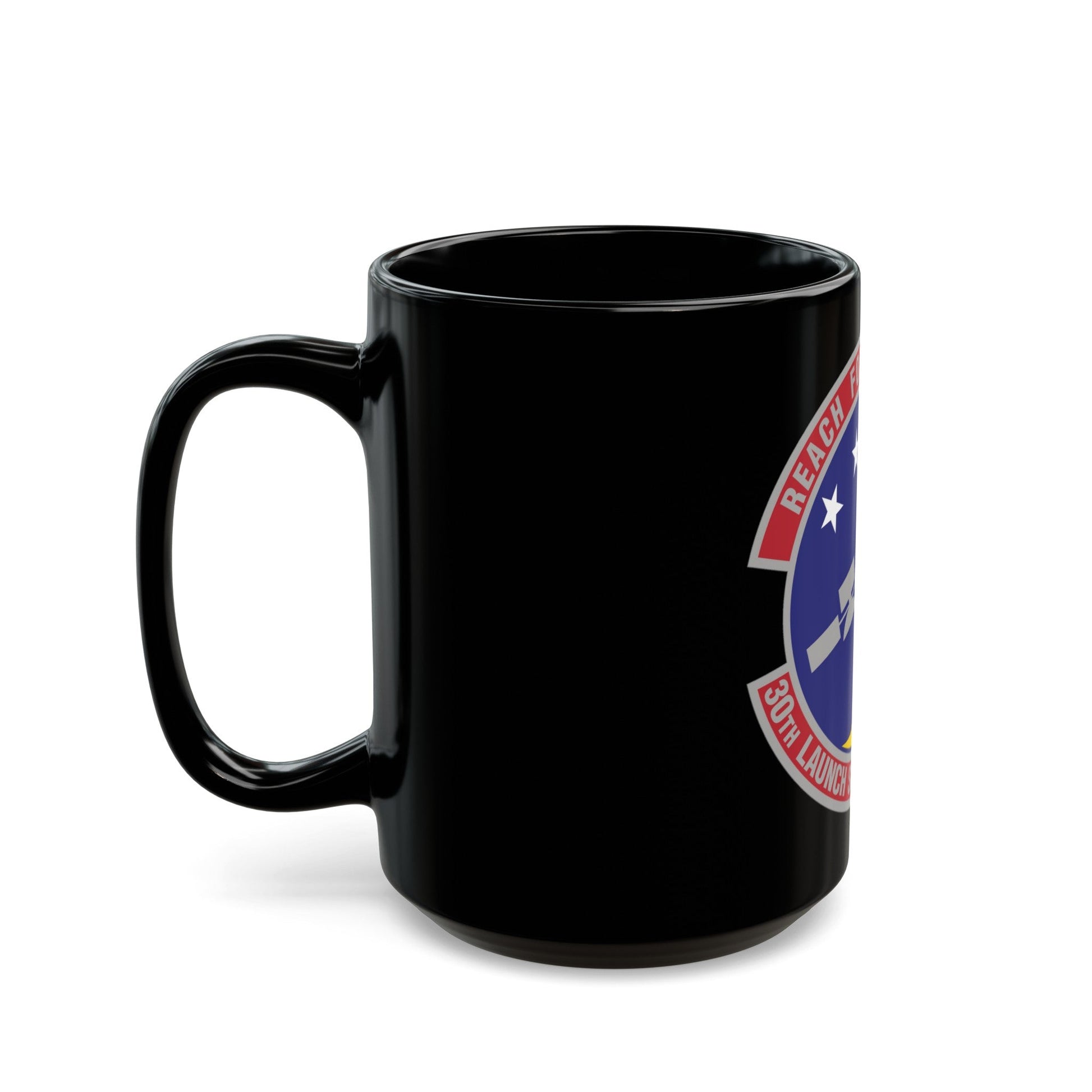 30th Launch Support Squadron (U.S. Air Force) Black Coffee Mug-The Sticker Space