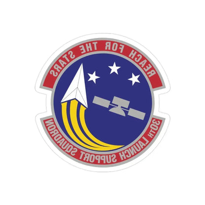 30th Launch Support Squadron (U.S. Air Force) REVERSE PRINT Transparent Die-Cut STICKER - The Sticker Space