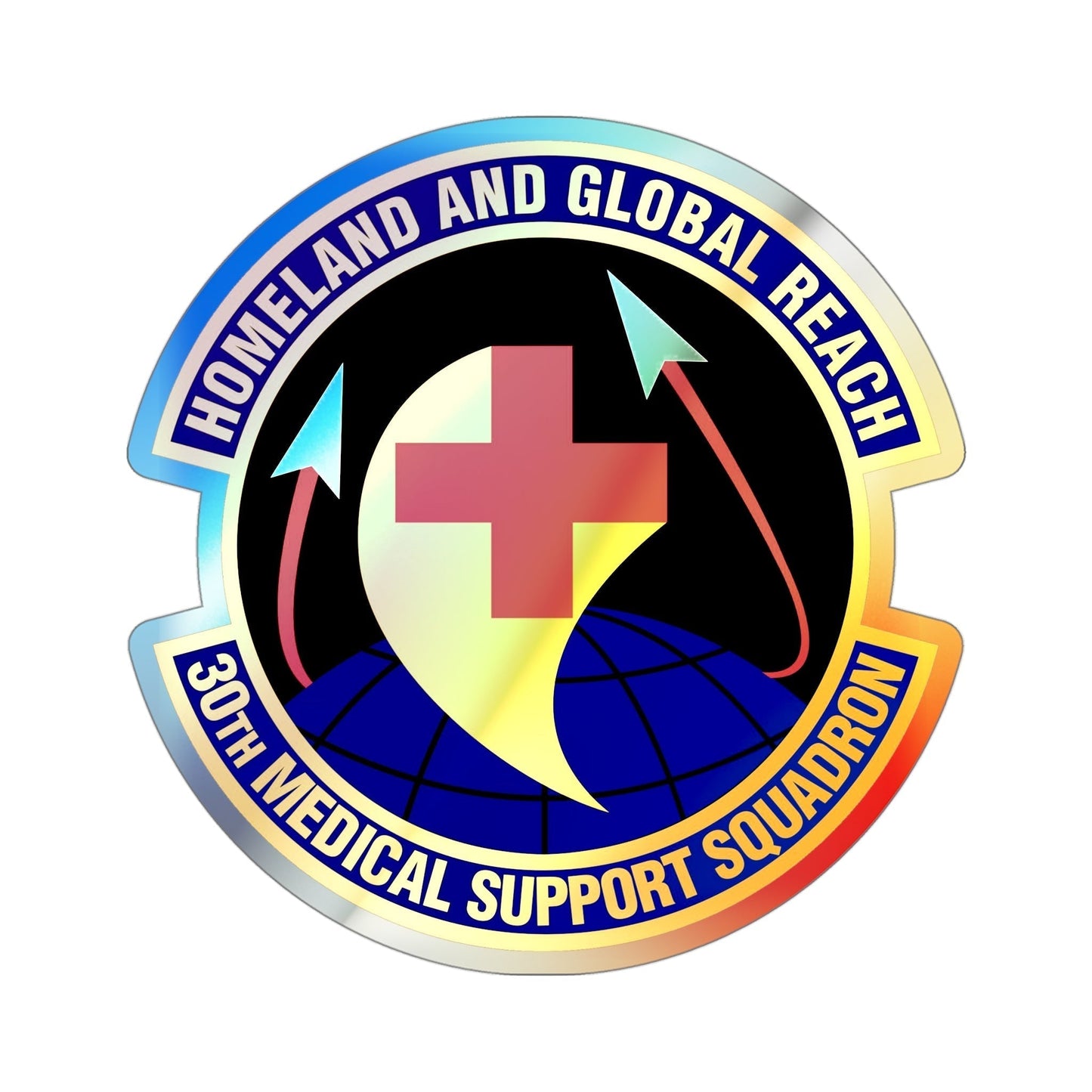 30th Medical Support Squadron (U.S. Air Force) Holographic STICKER Die-Cut Vinyl Decal-4 Inch-The Sticker Space