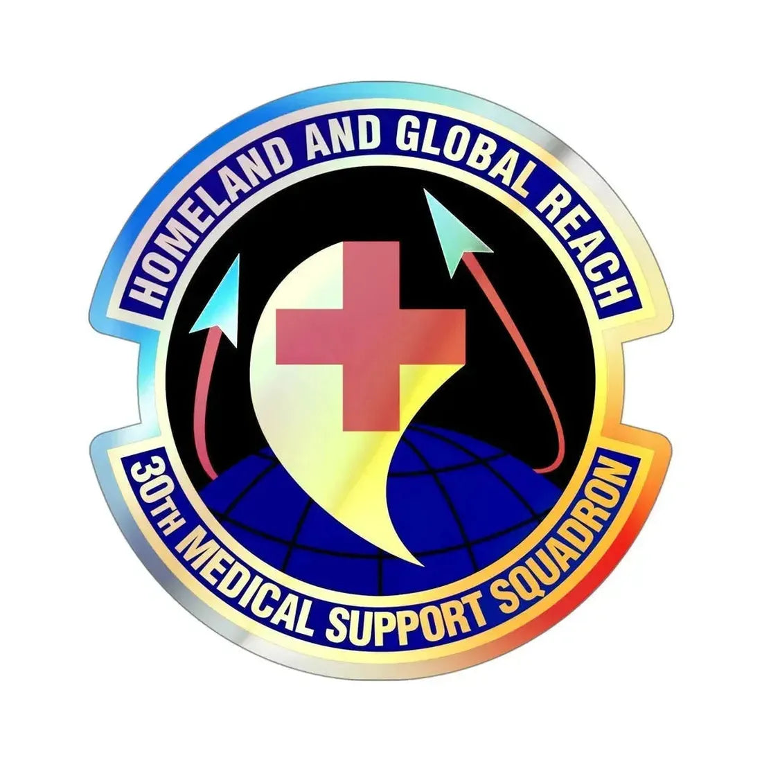30th Medical Support Squadron (U.S. Air Force) Holographic STICKER Die-Cut Vinyl Decal 4 Inch Holographic - The Sticker Space