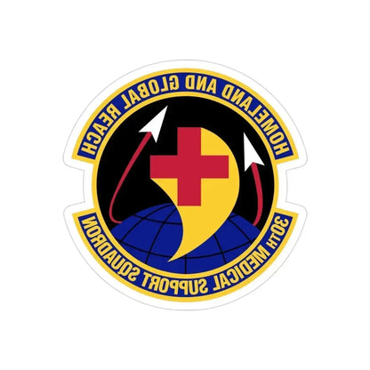 30th Medical Support Squadron (U.S. Air Force) REVERSE PRINT Transparent Die-Cut STICKER 3 Inch Die-Cut Transparent - The Sticker Space