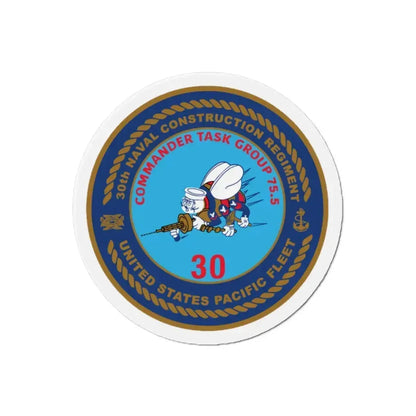 30TH NCR USPACFLT Seabee (U.S. Navy) Refrigerator Magnet 2 Inch - The Sticker Space