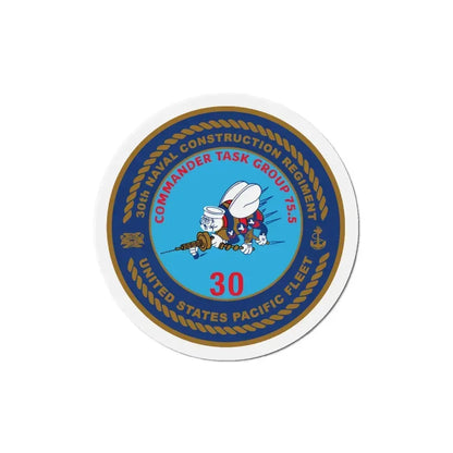 30TH NCR USPACFLT Seabee (U.S. Navy) Refrigerator Magnet 6 Inch - The Sticker Space