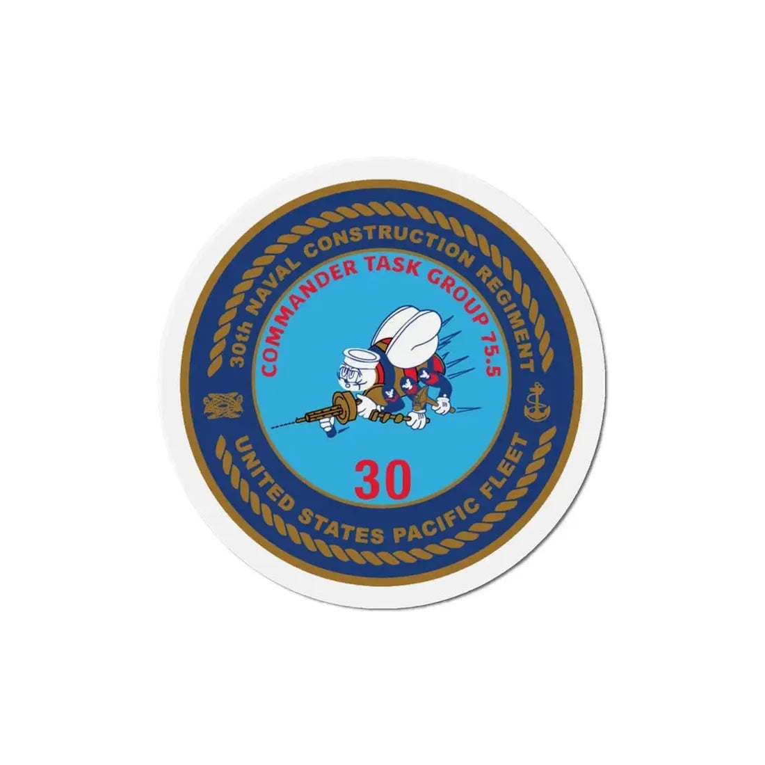 30TH NCR USPACFLT Seabee (U.S. Navy) Refrigerator Magnet - The Sticker Space