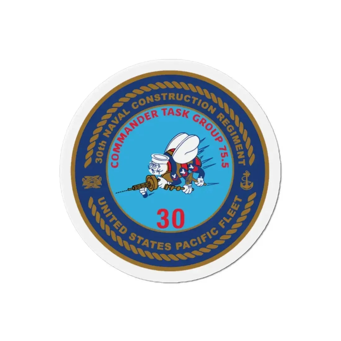 30TH NCR USPACFLT Seabee (U.S. Navy) Refrigerator Magnet - The Sticker Space
