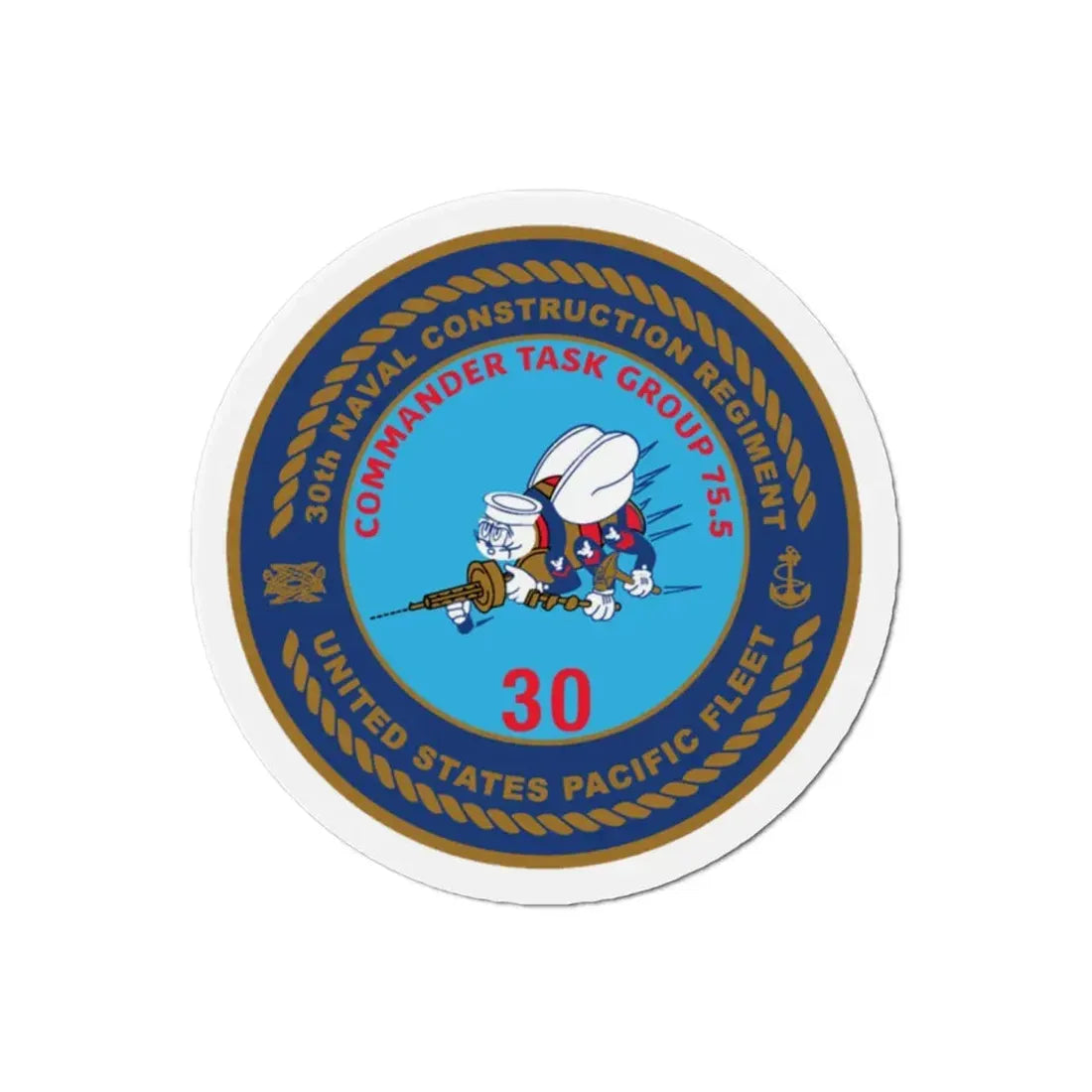 30TH NCR USPACFLT Seabee (U.S. Navy) Refrigerator Magnet - The Sticker Space