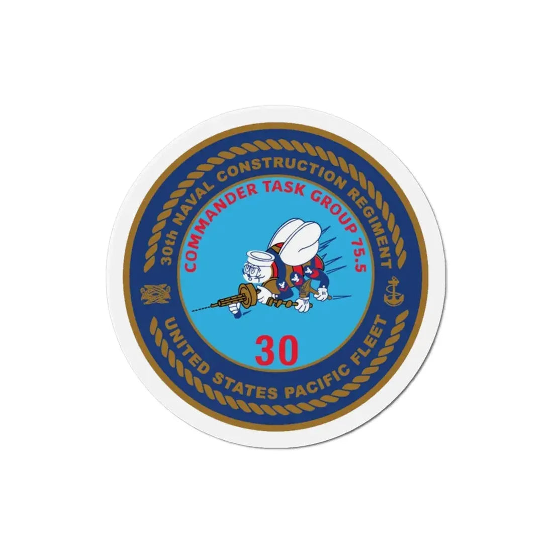 30TH NCR USPACFLT Seabee (U.S. Navy) Refrigerator Magnet - The Sticker Space