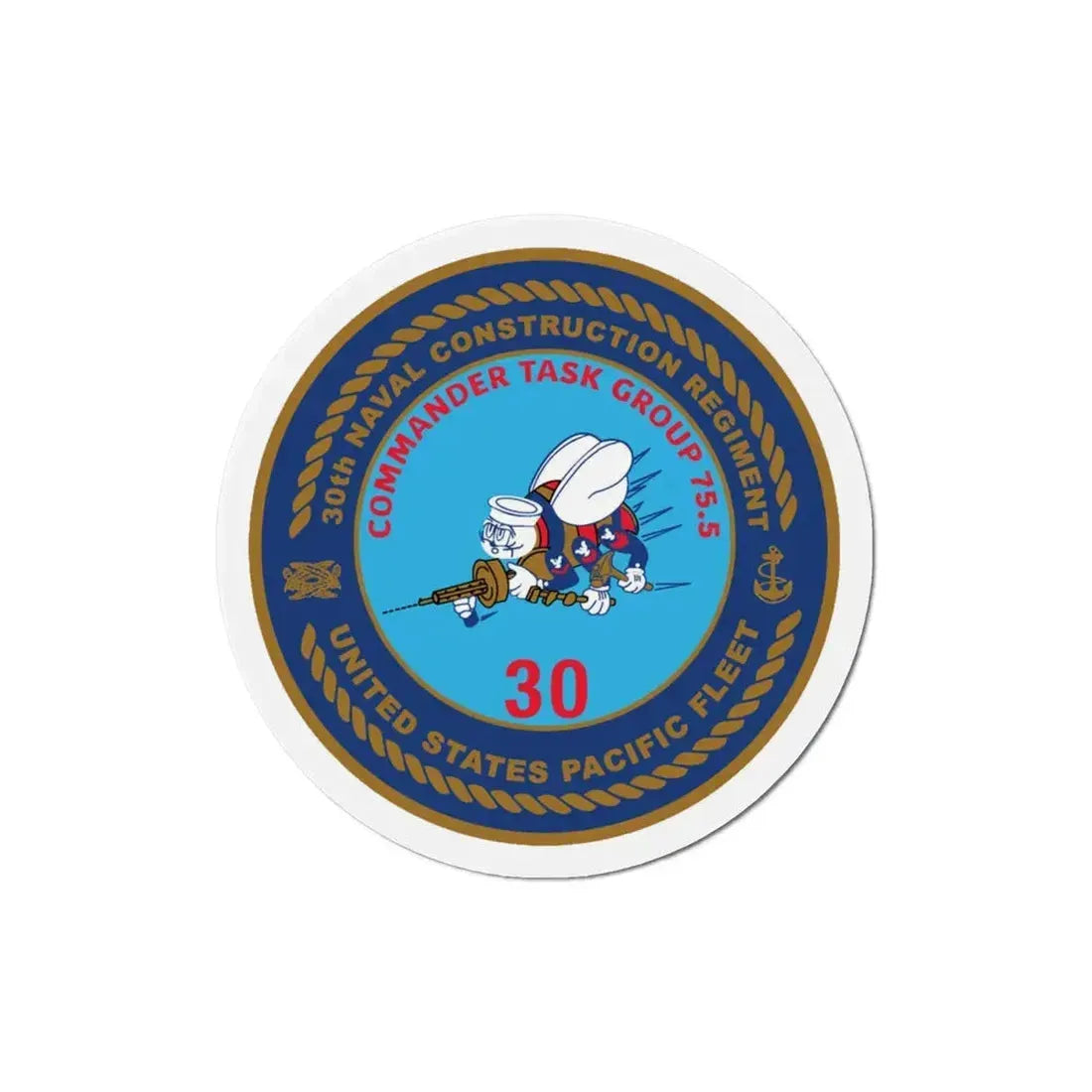 30TH NCR USPACFLT Seabee (U.S. Navy) Refrigerator Magnet - The Sticker Space