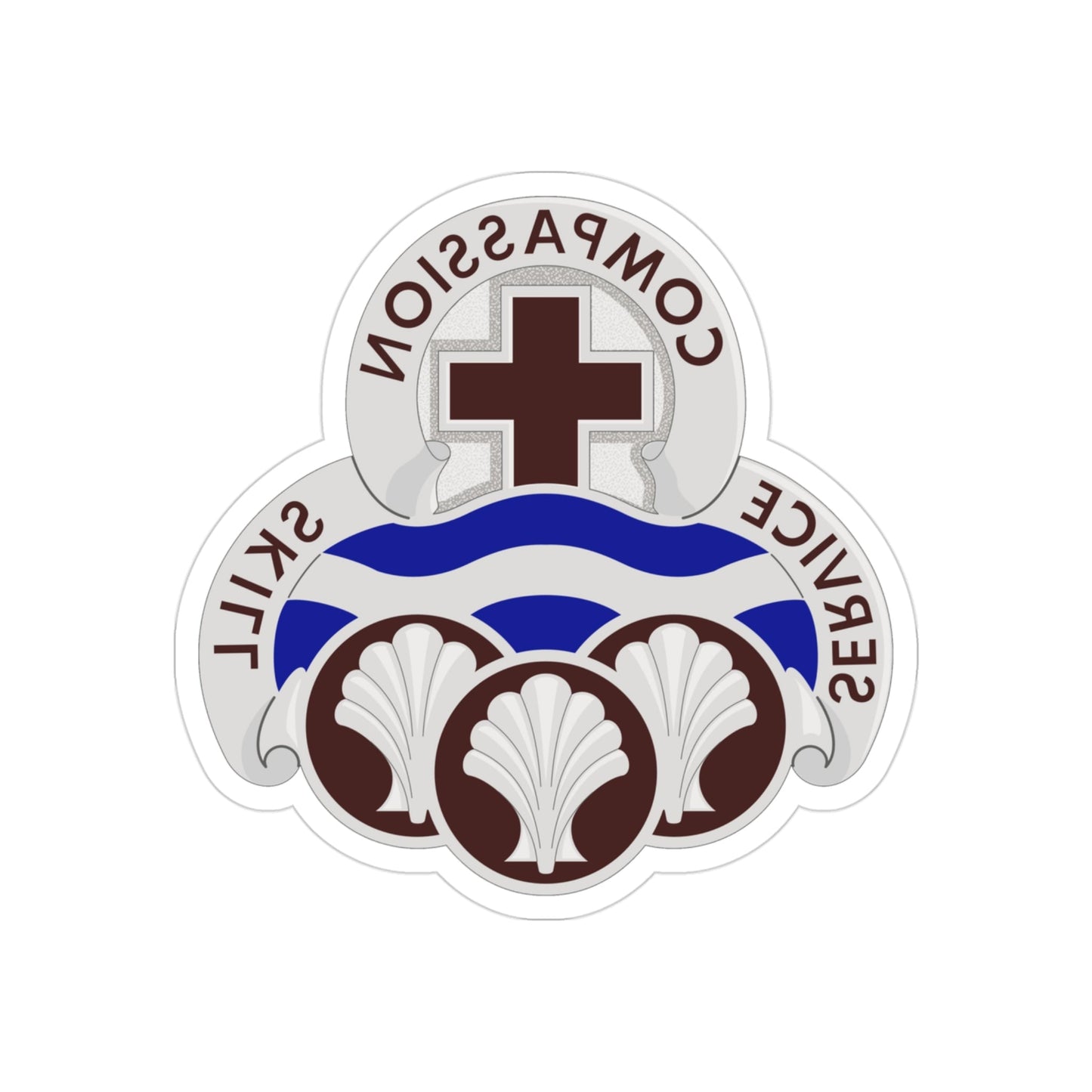 31 Field Hospital (U.S. Army) REVERSE PRINT Transparent STICKER-3" × 3"-The Sticker Space