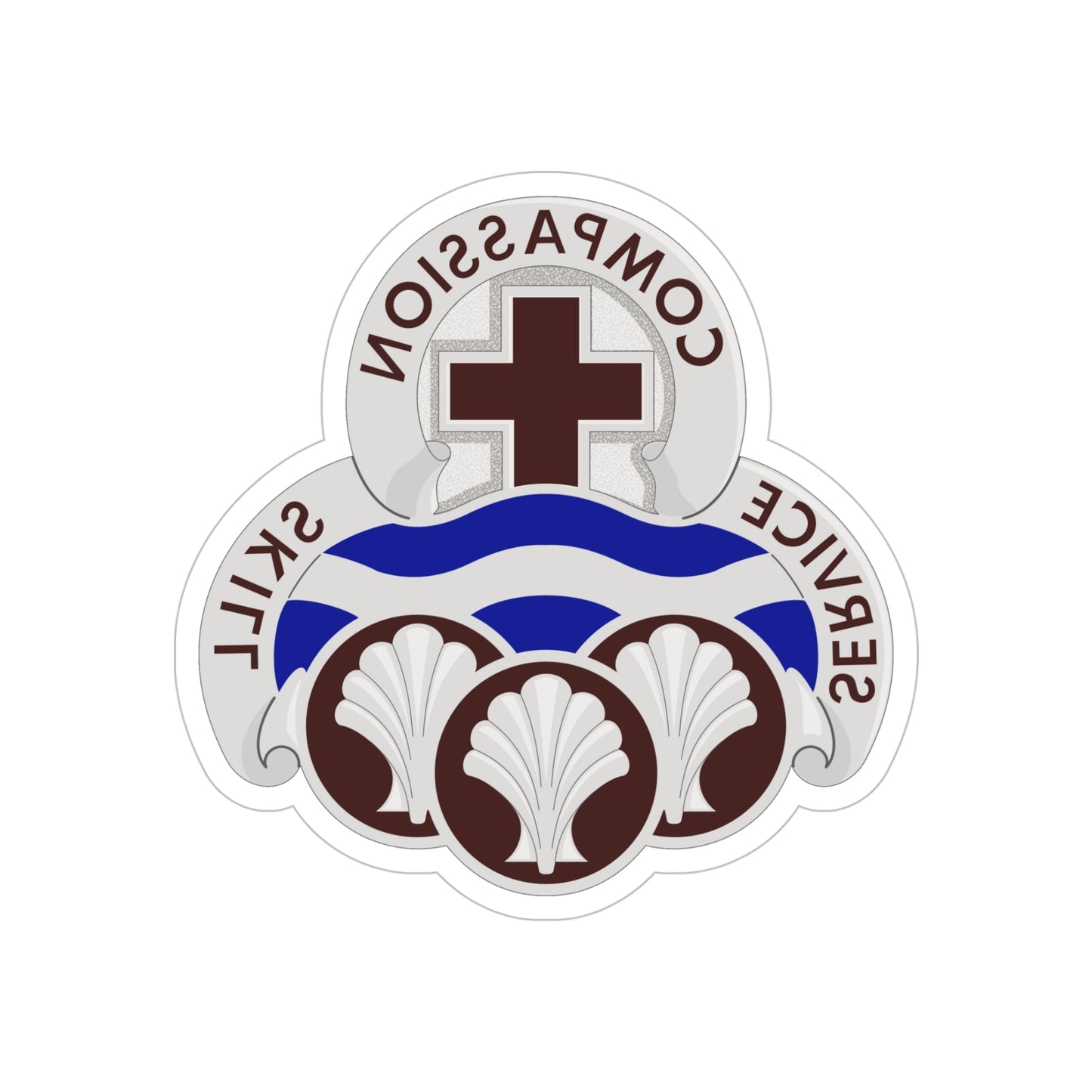 31 Field Hospital (U.S. Army) REVERSE PRINT Transparent STICKER-5" × 5"-The Sticker Space