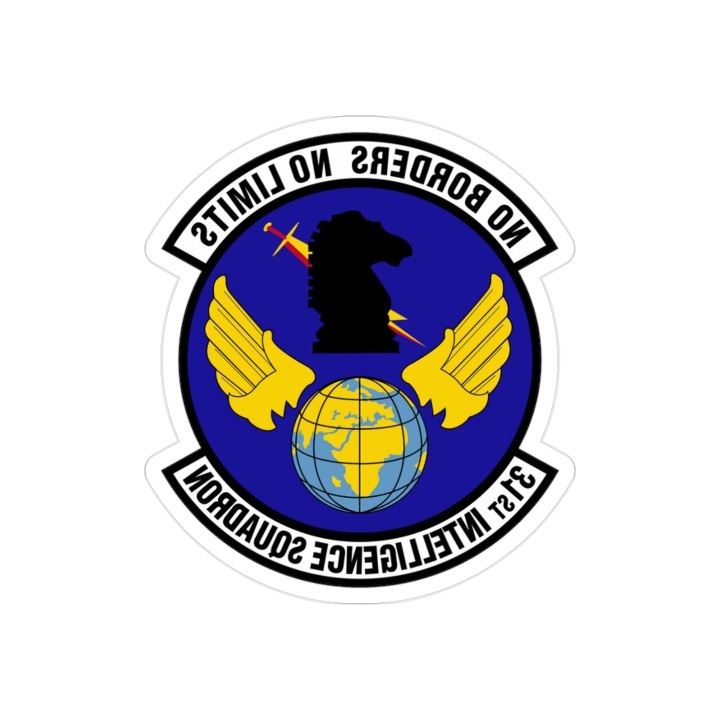 31 Intelligence Squadron ACC (U.S. Air Force) REVERSE PRINT Transparent STICKER-2" × 2"-The Sticker Space