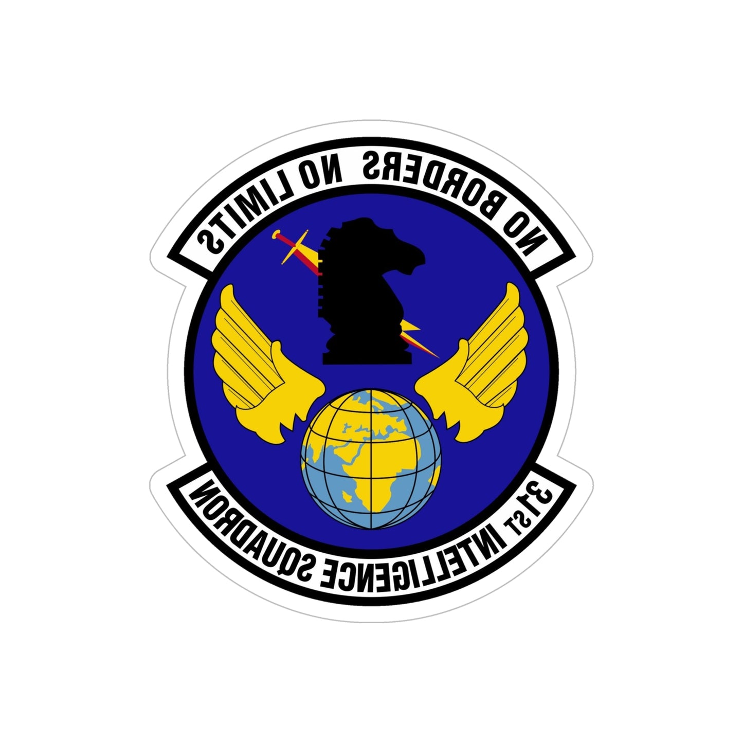 31 Intelligence Squadron ACC (U.S. Air Force) REVERSE PRINT Transparent STICKER-6" × 6"-The Sticker Space