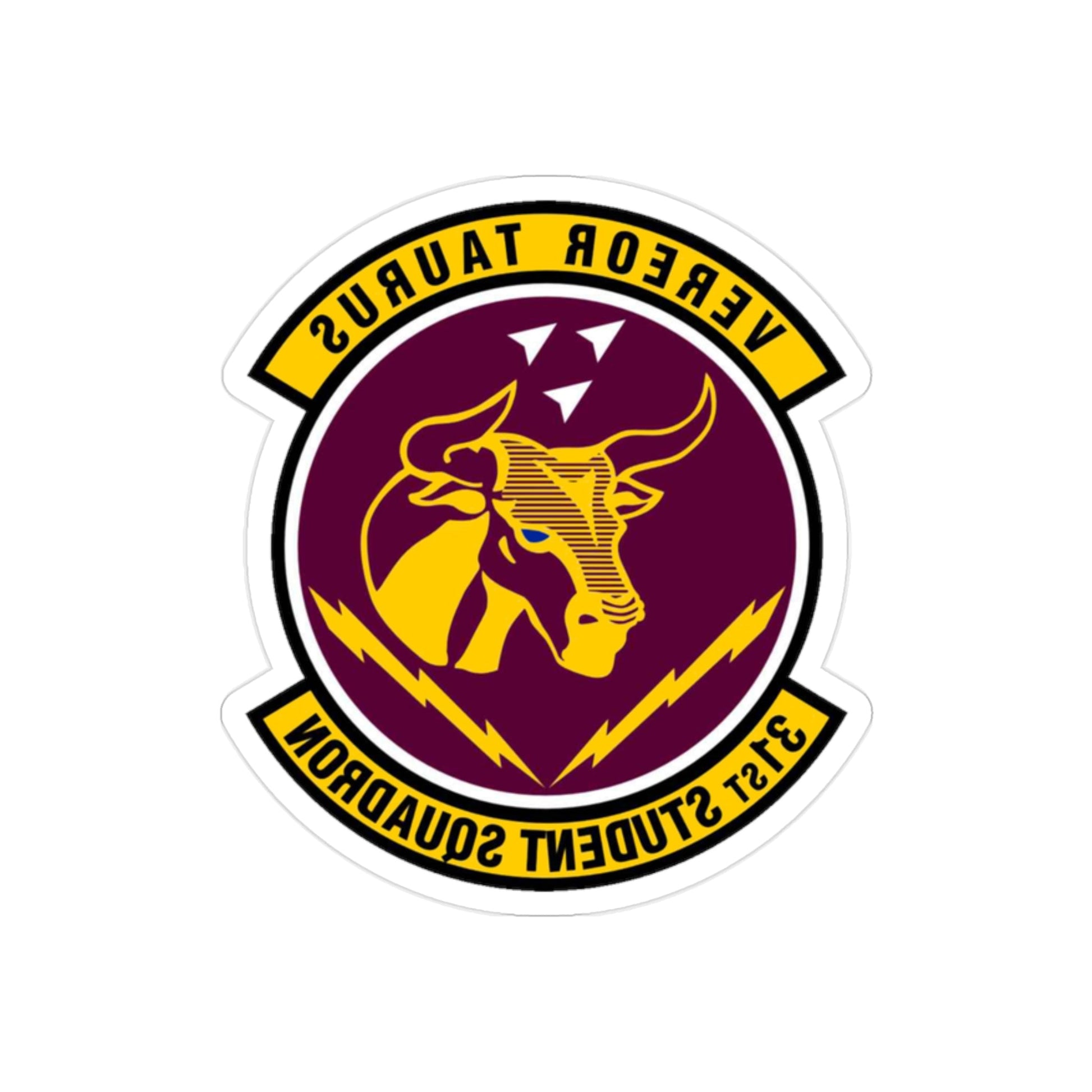 31 Student Sq AETC (U.S. Air Force) REVERSE PRINT Transparent STICKER-2" × 2"-The Sticker Space