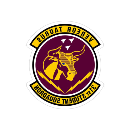 31 Student Sq AETC (U.S. Air Force) REVERSE PRINT Transparent STICKER-3" × 3"-The Sticker Space